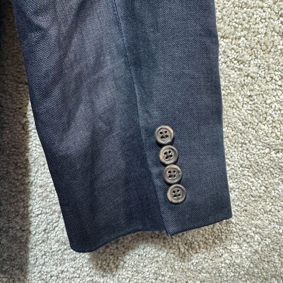 J. Crew Blazer Suit Jacket Men's 42R Blue Three Button Single Breasted Notch - Picture 10 of 12